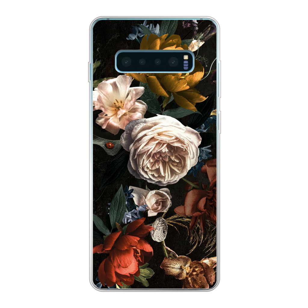 MuchoWow Handyhülle Schutzhülle Hülle für Samsung Galaxy S10 Plus Blumen - Natur - Muster Silikon Softcase Handy Hülle - Schutzhülle