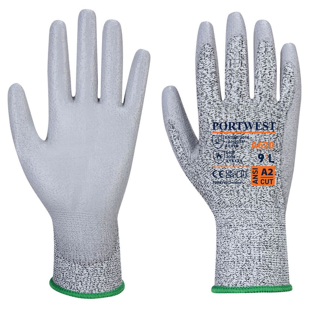 Portwest A620 LR Cut PolyurethanSchnittschutz-Handschuh Grey Gr. XL