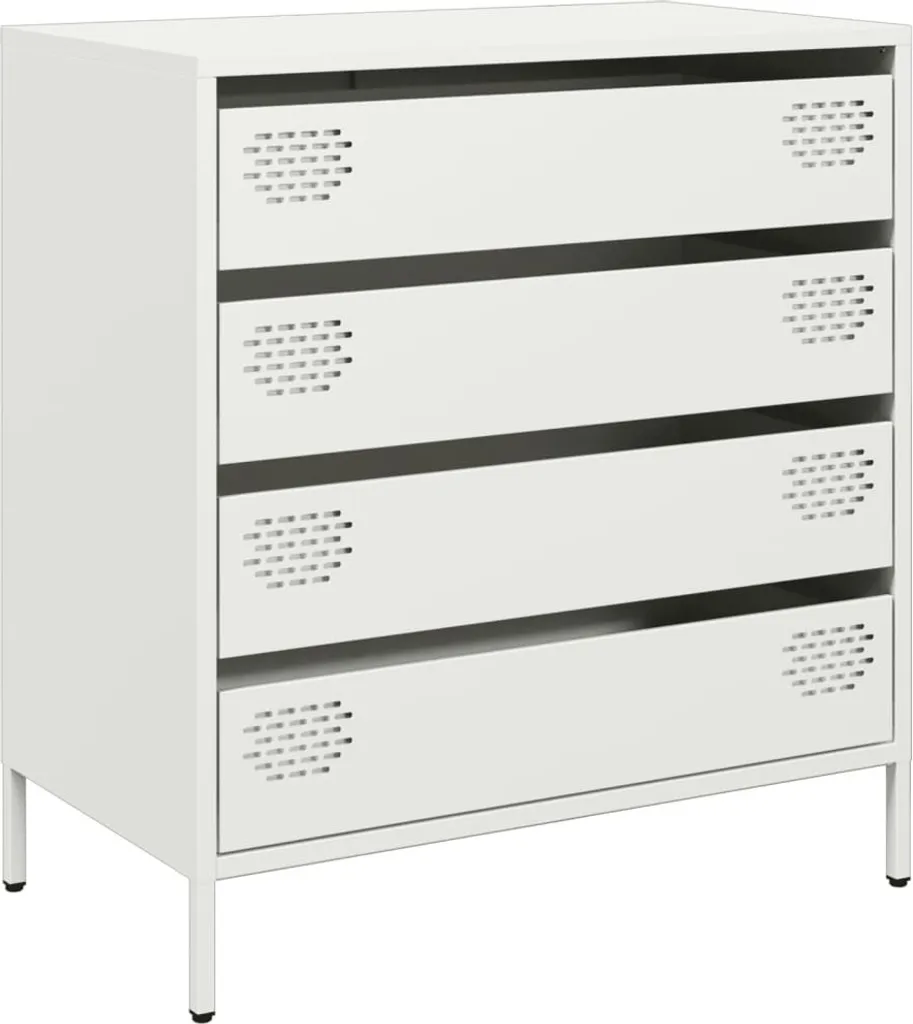 Credenza Bianca SYFAX™ 68x39x73,5 cm - Acciaio Laminato a Freddo
