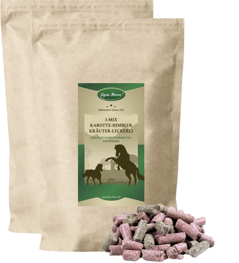 10 kg Lyra Horse® Karotte-Himbeer-Kräuter Leckerli Produktbild 