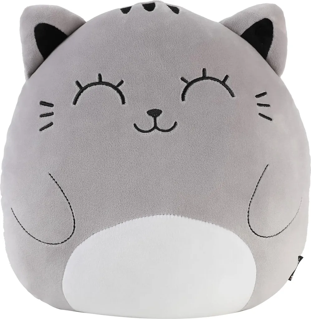 Squishmallows Gatto Grigio Tally Official | Cuscino Antistress Soft