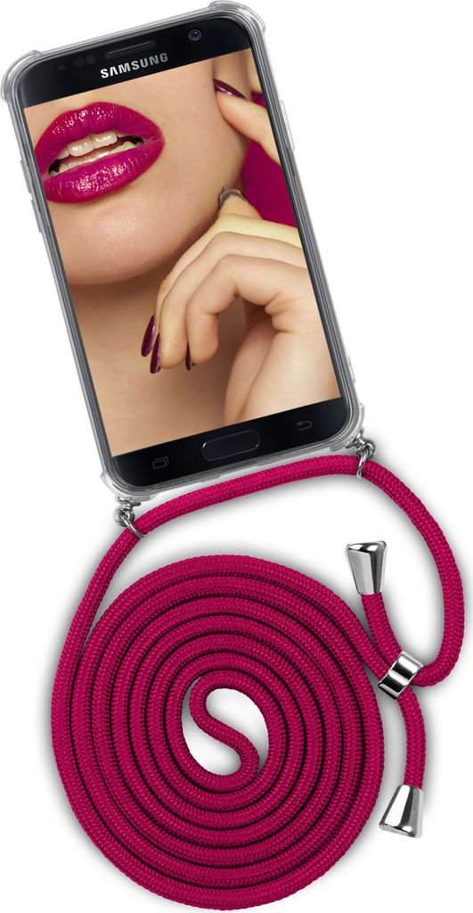 TWIST-Case + TWIST-Cord für Samsung Galaxy S7, Farbe:Hot Kiss (Silber)