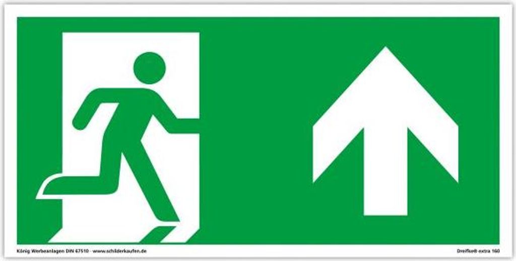 Dreifke Schild Notausgang extra langnachleuchtend | PVC selbstkl. 297x148mm ...