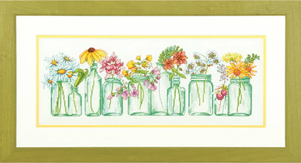 Tableau à Broder Mason Pot Aufstellung Point de Croix pour Déco DIY