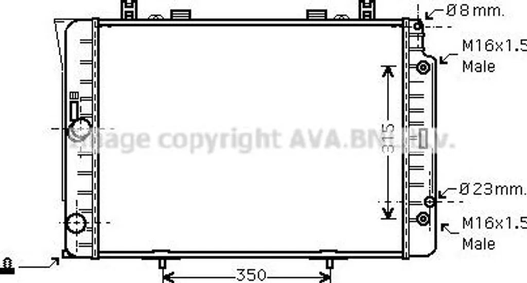 Radiateur de refroidissement moteur AVA MSA2151 compatible Classe S