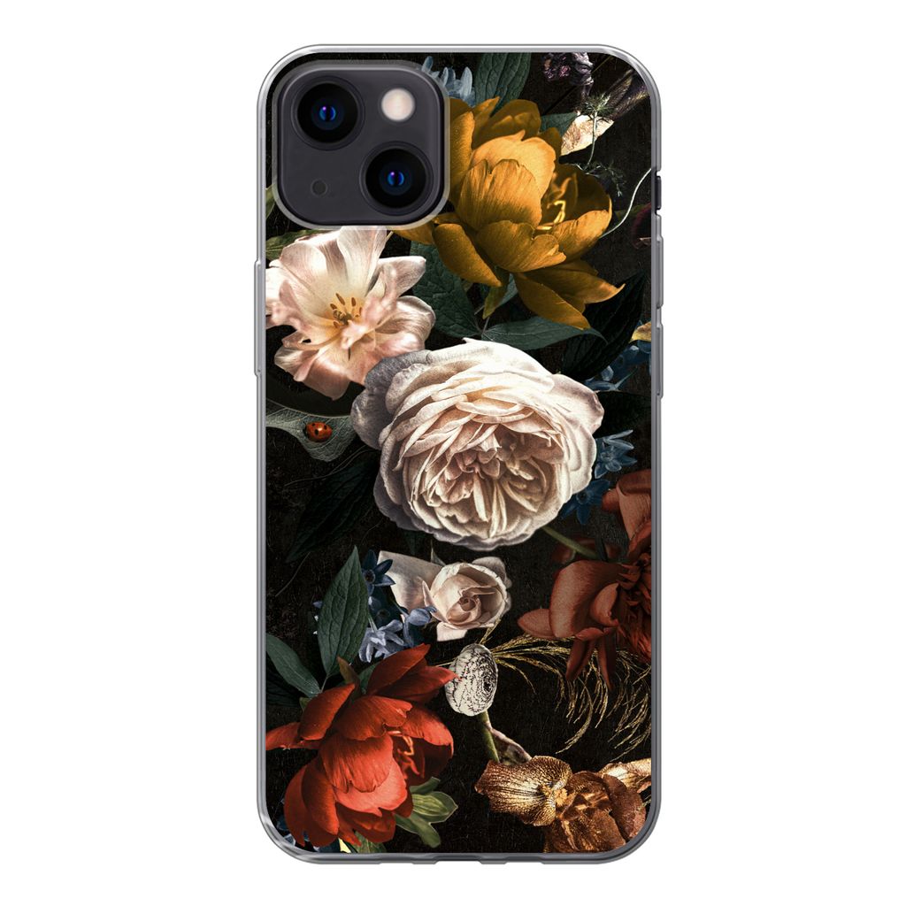 MuchoWow Handyhülle Schutzhülle Hülle für iPhone 13 Blumen - Natur - Muster Silikon Softcase Handy Hülle - Karteninhaber
