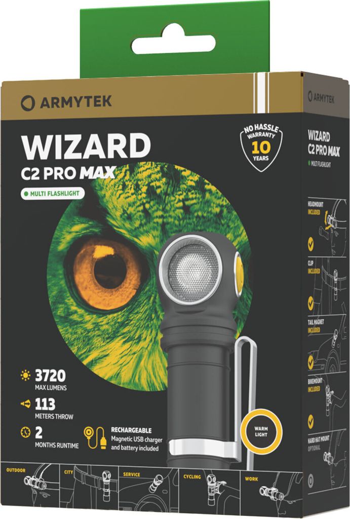 Lampe frontale Wizard C2 Pro Max Warm 3720 lm - ARMYTEK Image du produit 
