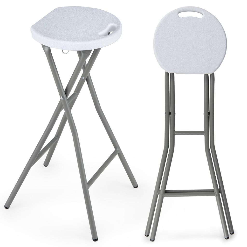 COSTWAY 2er Barhocker mit Tragegriff, Klapphocker bis Produktbild 