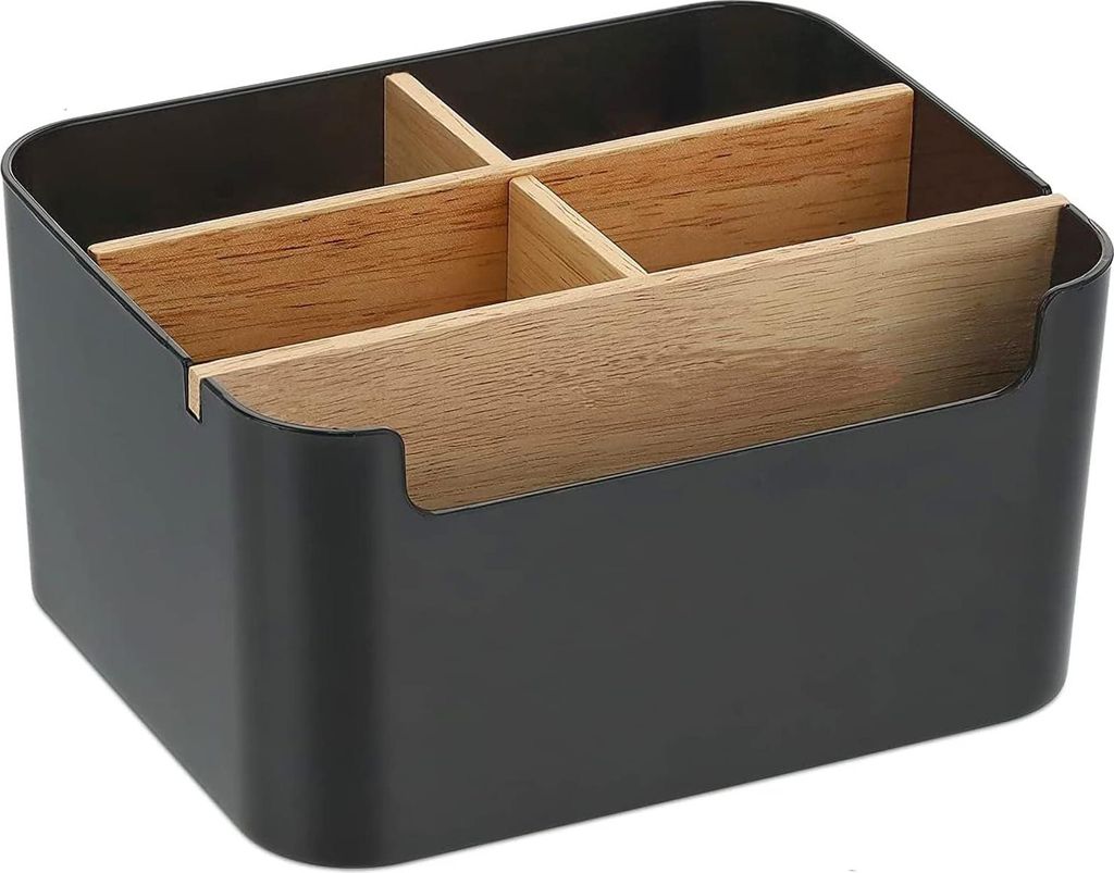 Schreibtisch Organizer, 5 F?cher Bambus Bš¹ro Organizer mit Stifthalter, Aufbewahrungsbox Desk Organizer fš¹r Stifte, Kosmetika, Haftnotizen (S...