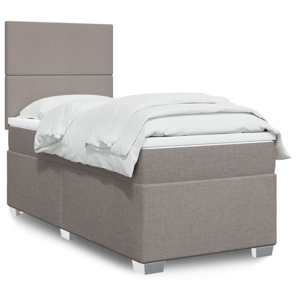 Boxspringbett mit Matratze Taupe 80x200 cm Stoff, Klassische Betten 2024 Neu