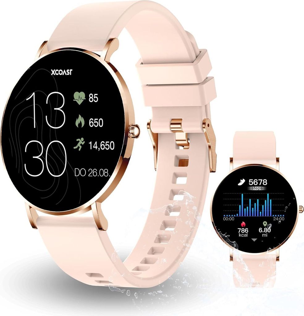 Damen Smartwatch, 1,3 Zoll AMOLED Display, iOS und Android, Frauen Fitnesstracker, Pulsuhr, 21 Sportmodi, Blutsauerstoff, Blutdruck, Wetter,7