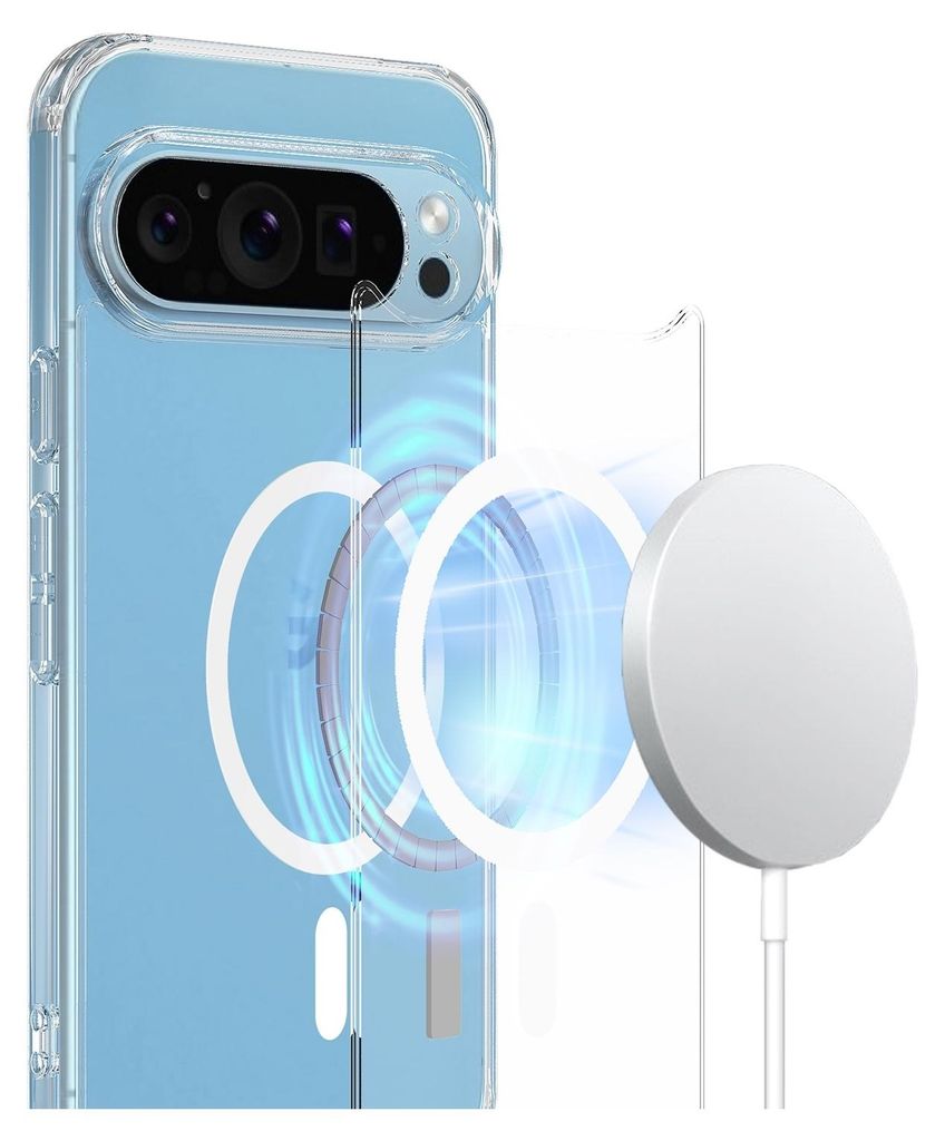 Custodia Seltureone Per Google Pixel 9 Pro XL - Trasparente, Con MagSafe, Antiurto E Antigraffio, TPU+PC - 2