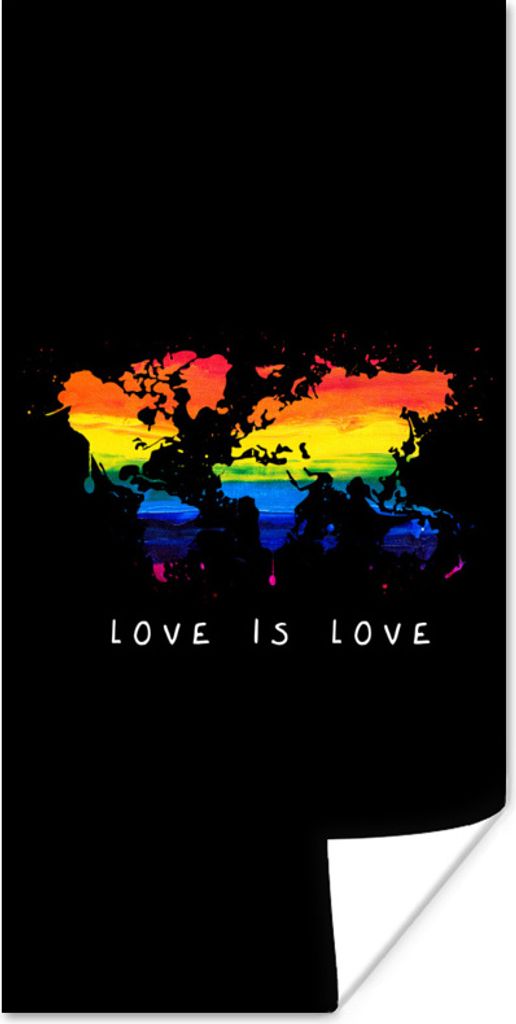 MuchoWow Poster Karte - Regenbogen - Liebe 40x80 cm - Dekoration