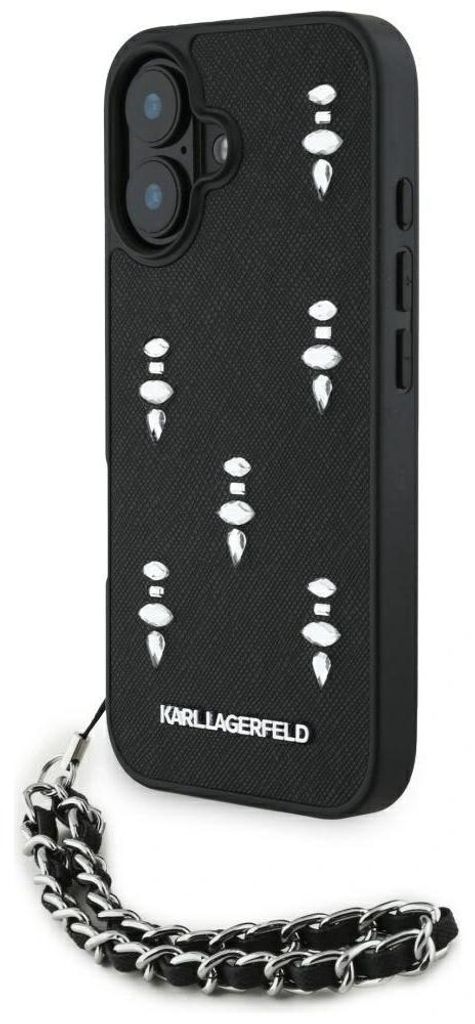 Karl Lagerfeld Saffiano Crystals Chain Iphone 16 Handyhülle One Size
