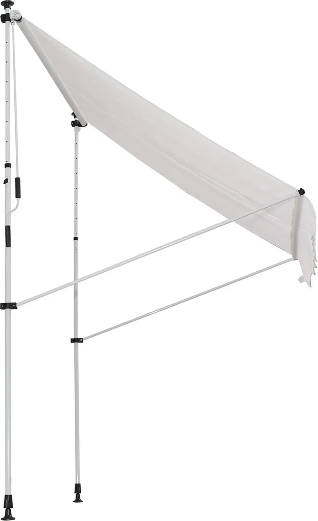 Store de balcon sans perçage blanc 200x150 cm - Hauteur 280 cm réglable