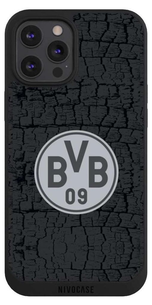 NIVOCASE Handyhülle für Apple iPhone 12 Pro Max Hülle NIVOpure Case Schwarz BVB Borussia Dortmund Trikot