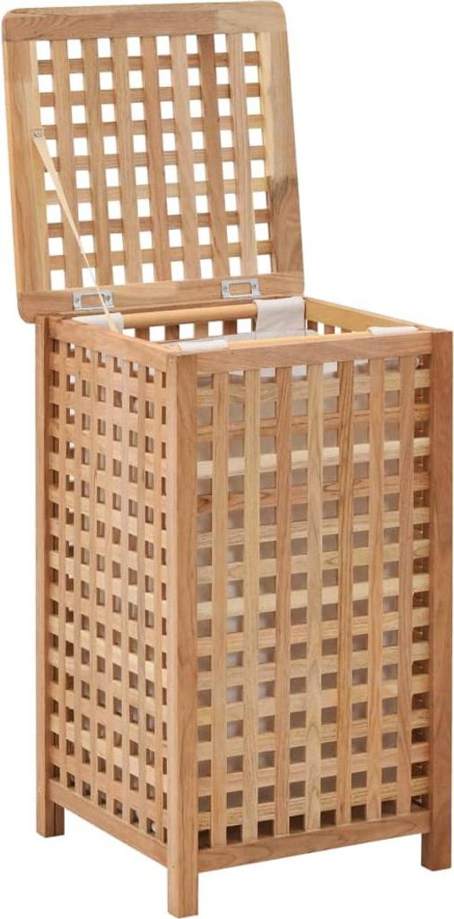 vidaXL Koš na prádlo 39x39x65 cm, masivní ořechové dřevo Obrázek produktu 