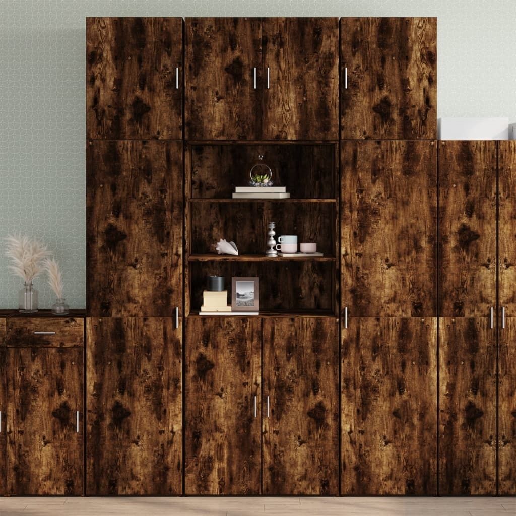 HOMMIE Highboard - Schubladenkommode/Sideboard - elegantes Design - Flur, Wohnzimmer - Räuchereiche 80x42,5x249cm Holzwerkstoff Promotion254510 - ...