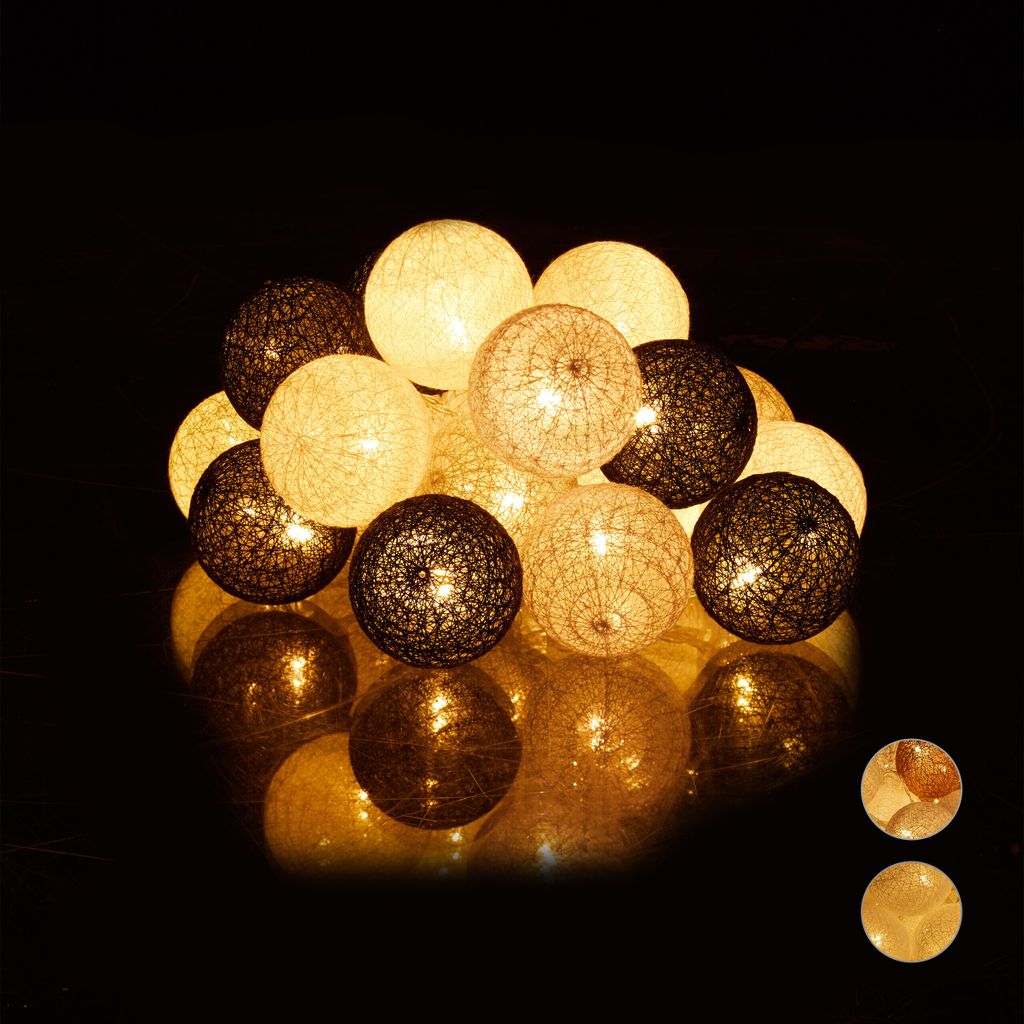 relaxdays LED Lichterkette mit 20 Kugeln Produktbild 