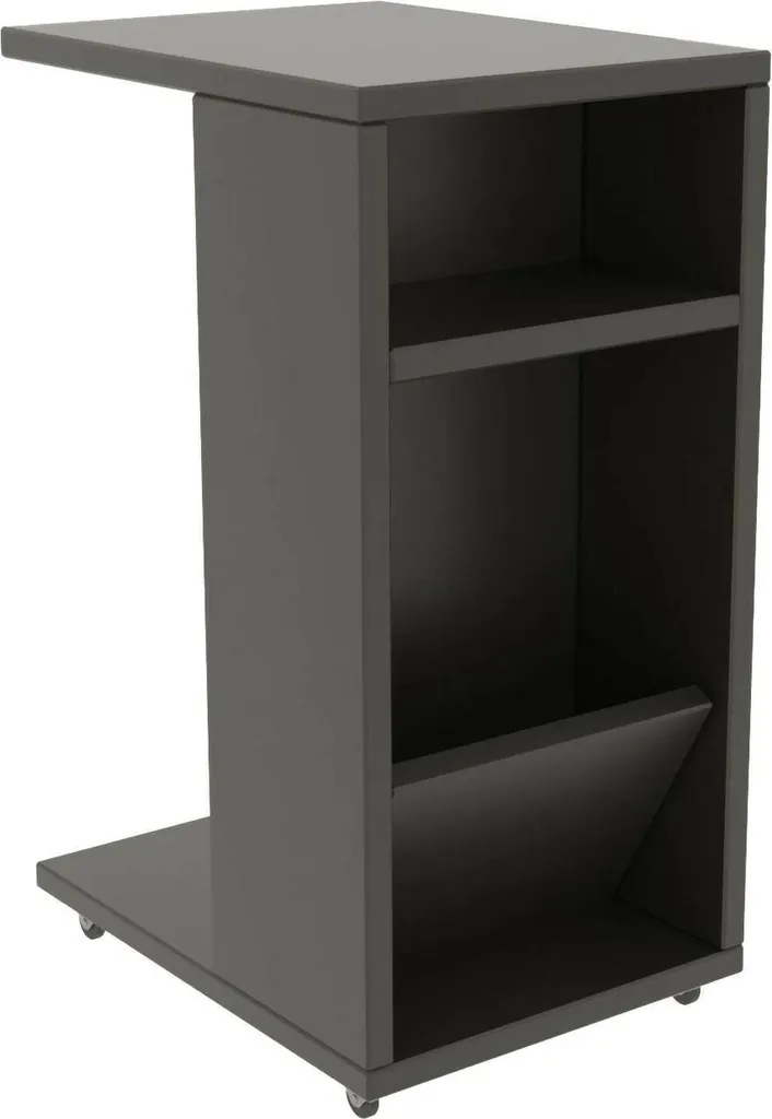 Table basse mobile Blas anthracite avec pieds à roulettes pivotantes