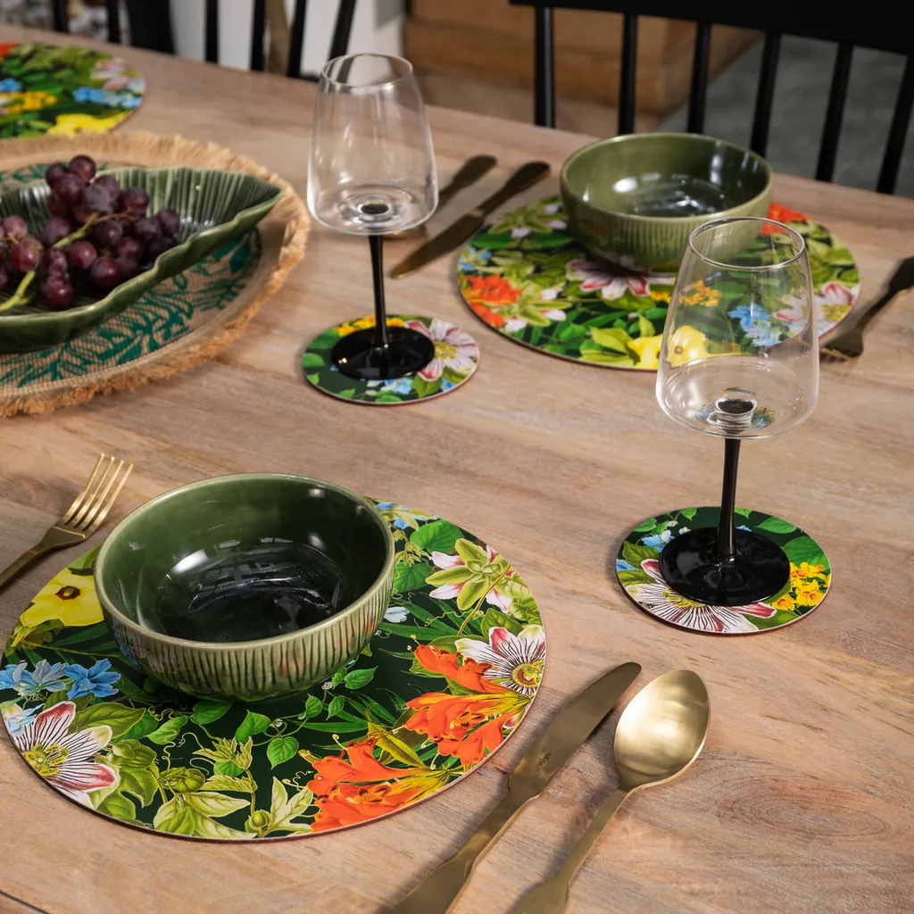 Sets de table antidérapants fleurs 29 cm pour protéger votre table bois