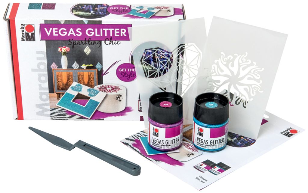 Marabu Glitterpaste VEGAS GLITTER Set Sparkling Chic