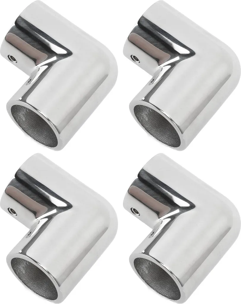 Raccord 90 degrés rail bateau anti-corrosion inox 316 pour tube 25mm