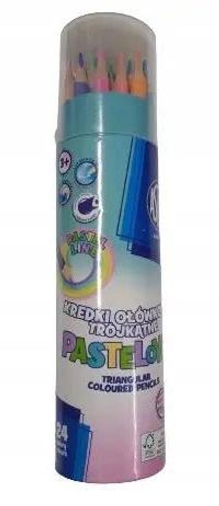 Astra Pastell-Dreikantstifte, 24 Farben, mit Anspitzer – ASTRA art-pap