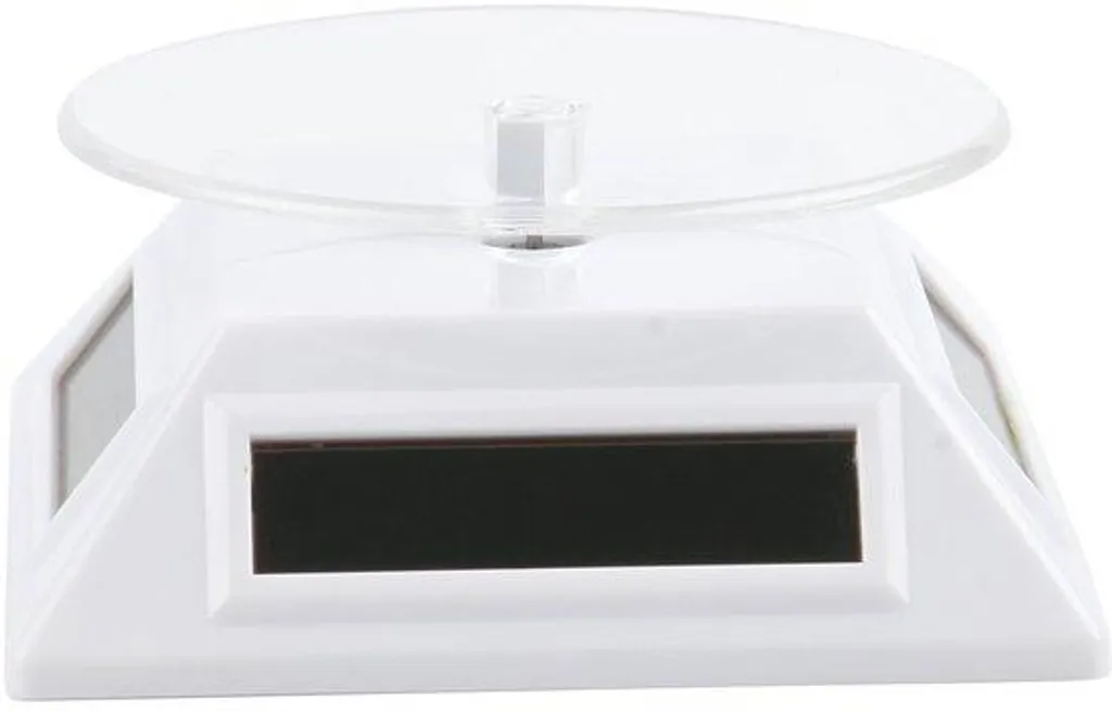 Présentoir de vitrine tournant solaire blanc pour bijoux et montres