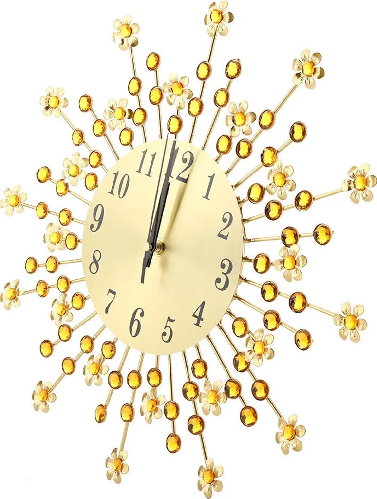 Horloge murale silencieuse fleur en fer pour décorer sans bruit 60cm