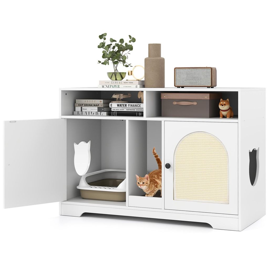 COSTWAY 108x50,5x73,5 cm kočičí záchůdek pro 2 kočky, Obrázek produktu 