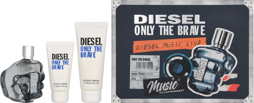 Edt Spray 125ml/Shower Gel 100ml/Shower Gel 50ml Diesel Only The Brave Mens Giftset
