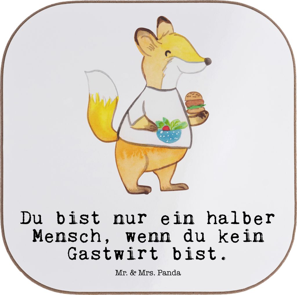 Mr. & Mrs. Panda Untersetzer für Gläser Gastwirt Herz - Weiß - Geschenk, Gaststätte, Coaster, Spruch, Holzuntersetzer, gläseruntersetzer, Bar,...