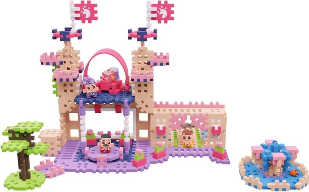 Jeu de construction Mini Waffle Princesse 280 pièces - Blocs souples - 8