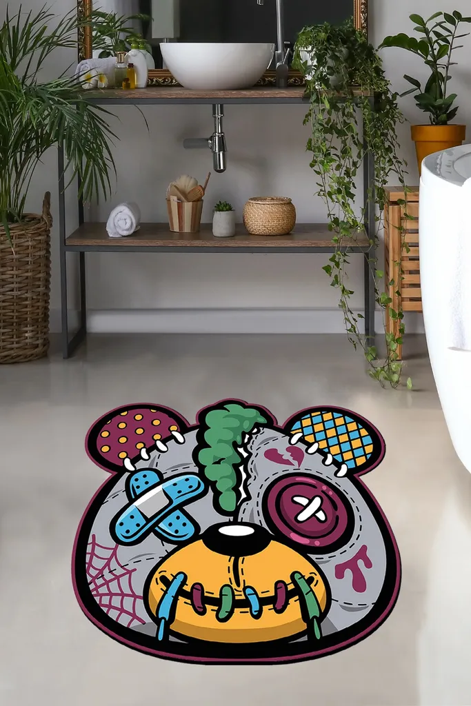 Coloranimal Set 3 Pezzi Tappetino Bagno - Con Copriwater E Tappeto Contour, Stampa 3D Girasoli, Morbida Flanella, Antiscivolo E Lavabile - 4