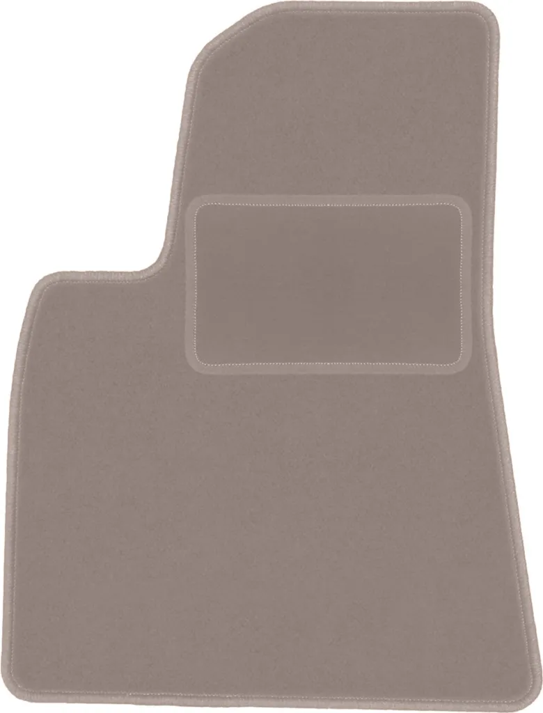 Tappetino conducente in velluto beige compatibile con Tesla Model 3 (2017-, berlina) – con fissaggi – su misura