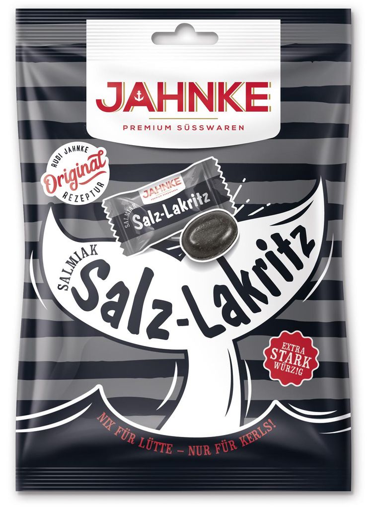 Jahnke: Regaliz salado con salmiak, 21 unidades, 125g Imagen del producto 