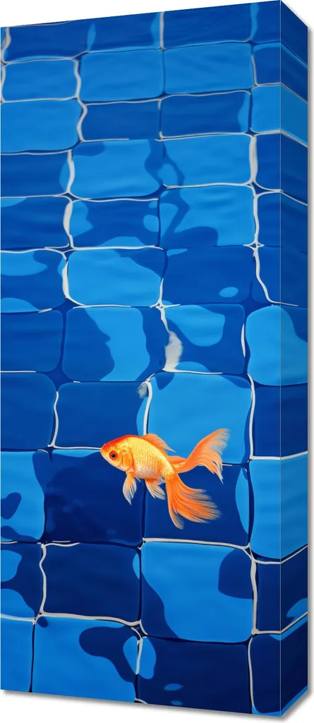 Quadro Esclusivo Solitudine Dorata 30x70 - Pregiata Pelle di Pesce
