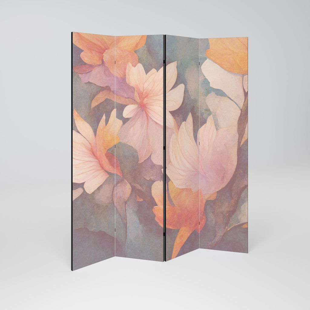 SpaceRebels Paravent Raumteiler - 4-teilig Raumtrenner, Druck 1-Seite - Raumtrenner - Trennwand Wohnung - Room Divider - Spanische Wand Deko Modern...