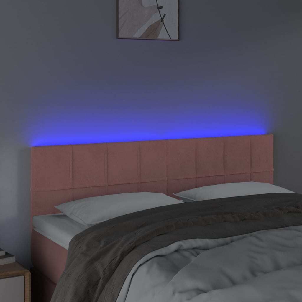 "2026 Aktion"LED Kopfteil Moderner design - legantes Kopfteil fürs Bett - Rosa 144x5x78/88 cm Samt DEMöbel 4350466