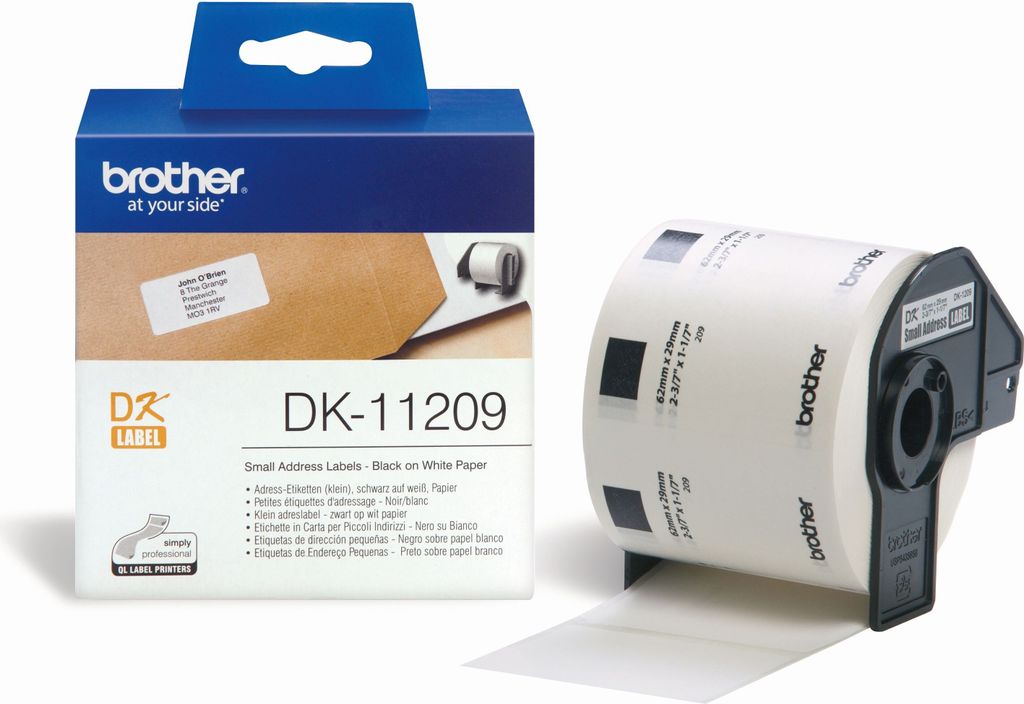 brother DK 11209 Adress Etiketten 29 x 62 mm weiß