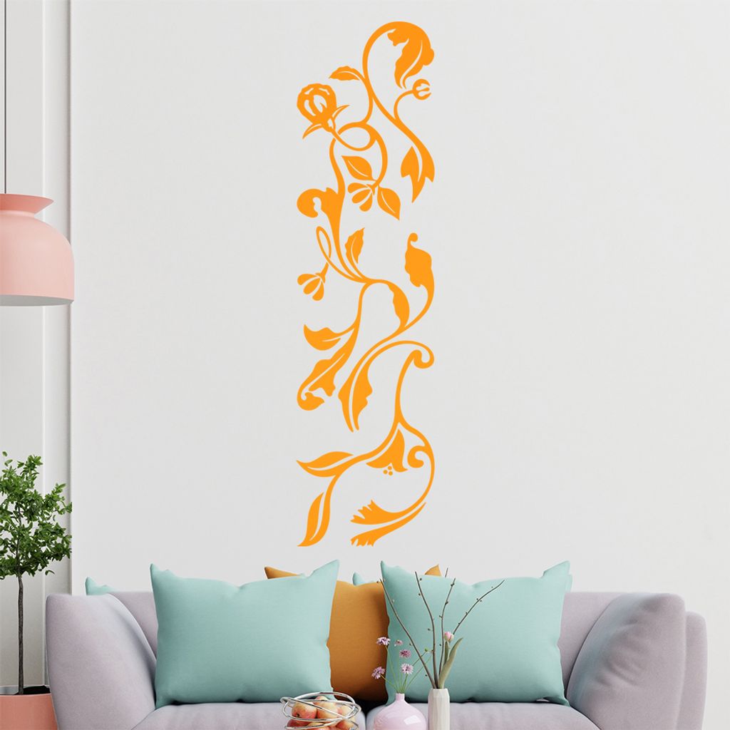 filigranes Blätternornament Wandtattoo in 6 Größen - Wandaufkleber Wall Sticker - Dekoration, Küche, Wohnzimmer, Schlafzimmer, Badezimmer