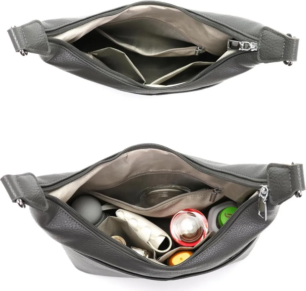 SOGYECS Borsa Polene Grigio: Tracolla Donna Media in Pelle Vegan Elegante - 3
