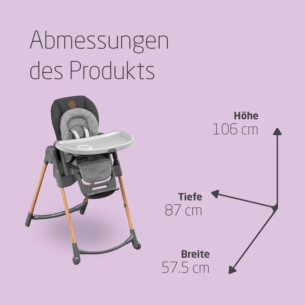 Chaise haute Maxi-Cosi Minla Essential Graphite avec pliage compact - 16