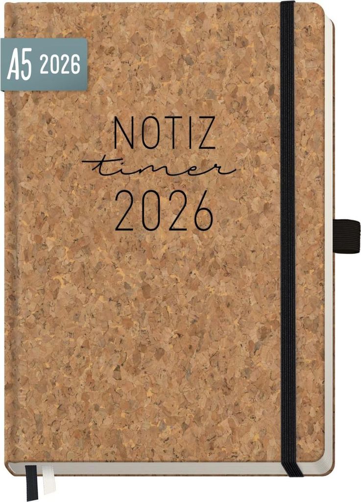 Wochen-Notiz-Timer Classic 2026 / A5 / Kork / Häfft-Verlag