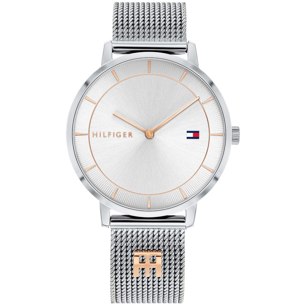 Tommy Hilfiger Analog Quarzuhr für Damen Edelstahl-Mesh Produktbild 