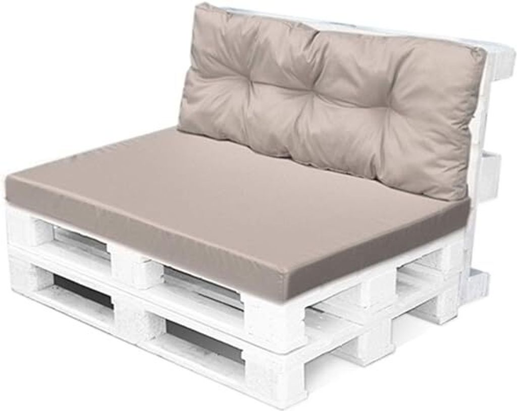Best for Garden Sitzkissen Palettenkissen für 2 Personen mit Rückenteil für Bank Bankauflage 120x80x10-16 cm