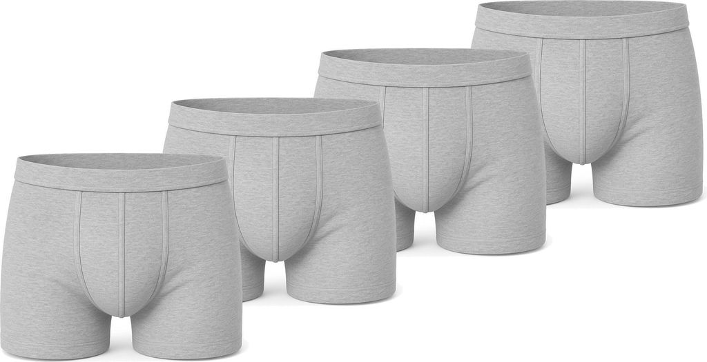 Herren Boxer Shorts Set – Baumwolle, Grau-Meliert M 4