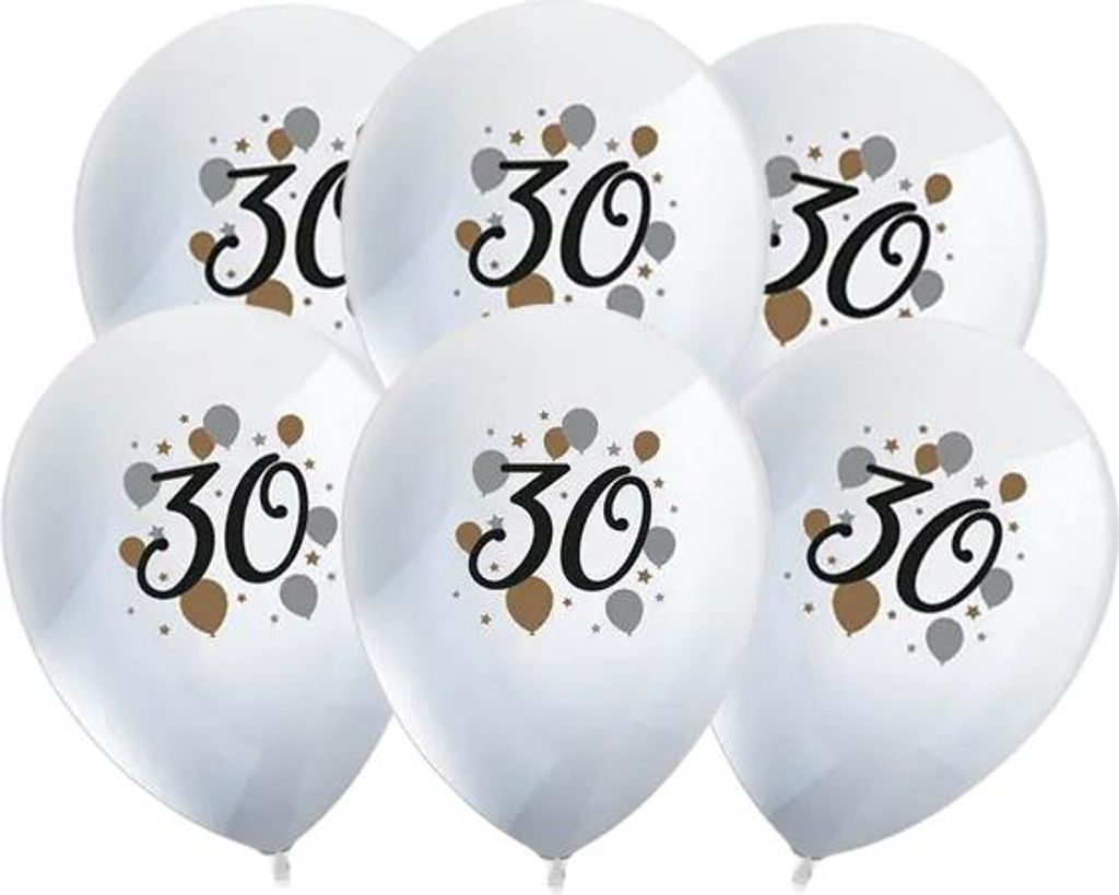Latexballons Zahl 30 GEBURTSTAG 6 St. Produktbild 
