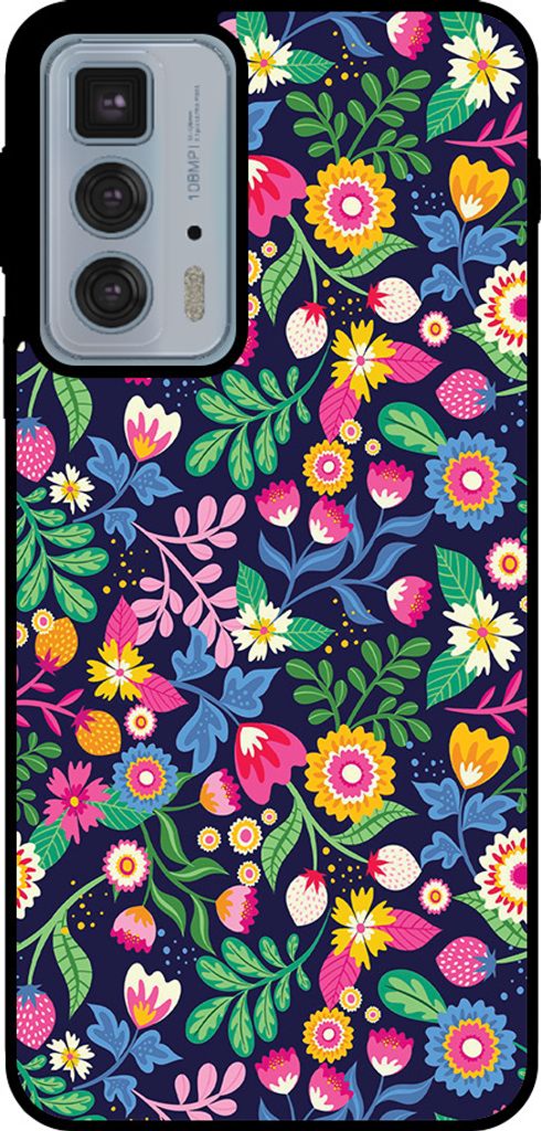 Smartphonica Handytasche Passend für Motorola Edge 20 Pro mit Blumendruck - TPU Rückendeckung Fall Blumendesign